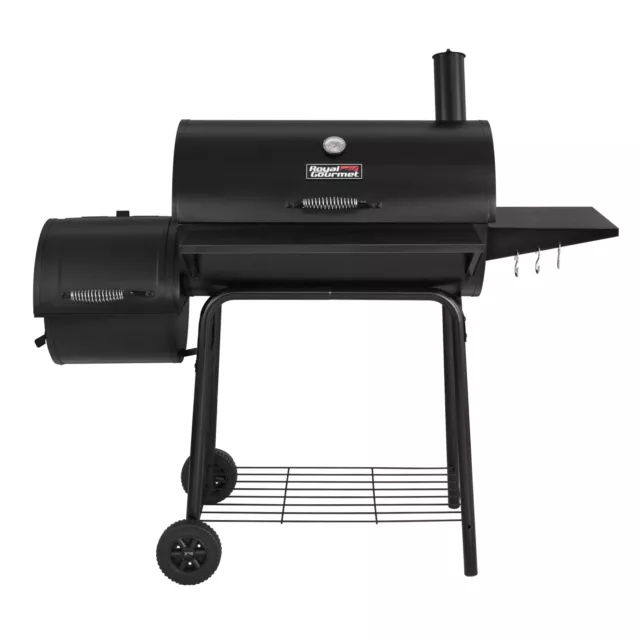 30" CC1830S Steel Charcoal Grill with Offset Smoker