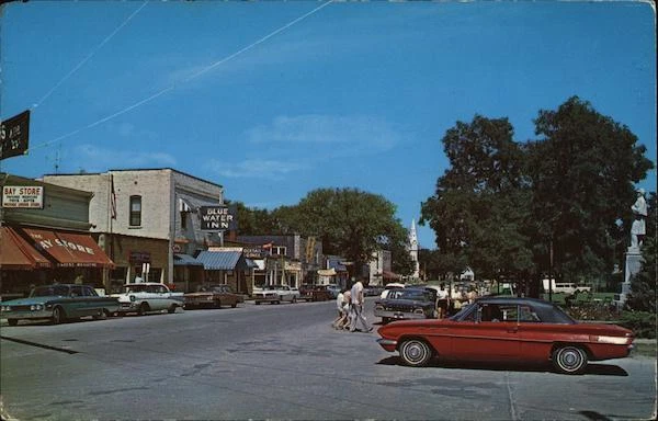 Caseville,MI Street Scene Huron County Michigan The L. L. Cook Company Postcard