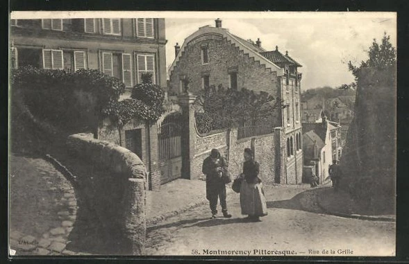 CPA Montmorency, Rue de la Grille, Street View 1912