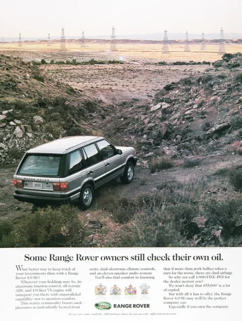 1996 RANGE ROVER 4.0 SE Lot of (2) Original Vintage Ads ~ FREE SHIPPING!