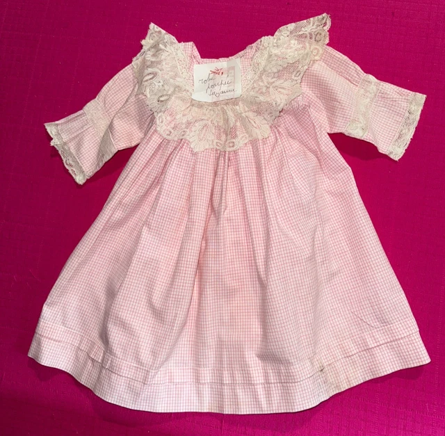 Ancienne Robe De Poupée Française – Taille 28 Cm, Vintage Sans Marque