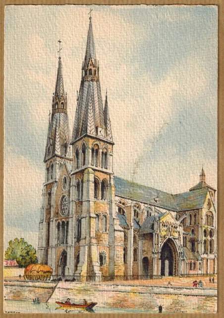 Cpsm Châlons sur Marne - Notre Dame en Vaux et le Canal de Nou wn0122