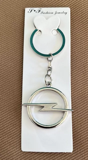 Opel Schlüsselanhänger Logo Silber Metall Neu