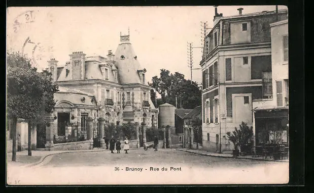 CPA Brunoy, Rue du Pont, 1905 Street View