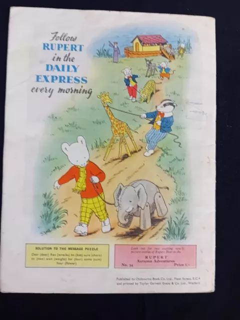 Rupert Adventure Series No.33. Rupert Summer Adventures. Good Condition. 2