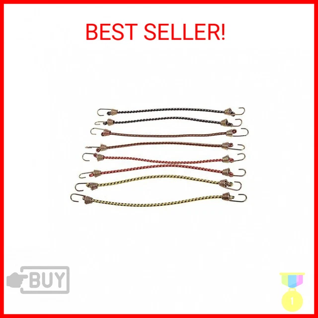 Keeper - 10" Mini Bungee Cords in Assorted Colors, 8 Pack