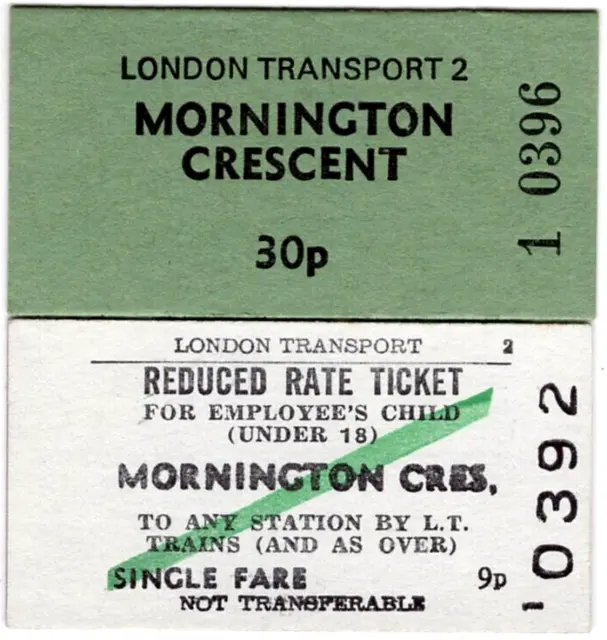 Railway tickets x2: London Underground: Mornington Crescent. (Radio programme!)