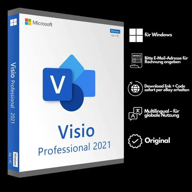Microsoft visio pro 2021 key retail download link code sofort