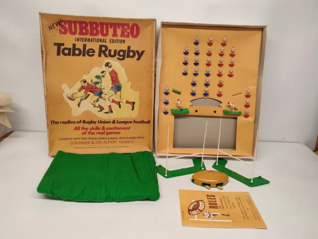 Subbuteo Tavolo Rugby Edizione Internazionale Anni '70 Calcio Vintage In Scatola