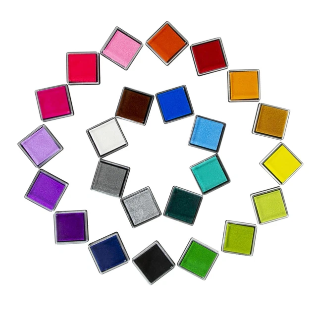 Tampons Encreurs 24 Couleurs -en-ciel pour Peinture Scrapbooking