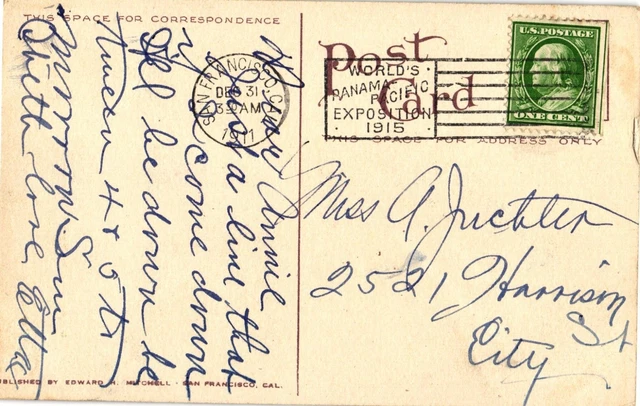 Mossbrae Falls Shasta Route Southern Pacific RR CA Divided Postcard Posted 1911 2