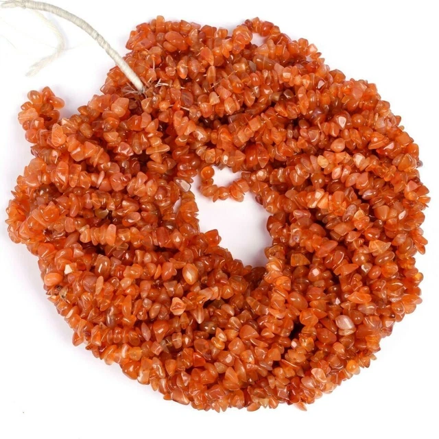 Naturel AAA Cornaline non Découpé Pépite Puces 4mm-5m Gemmes Perles 34 " 1 Fils