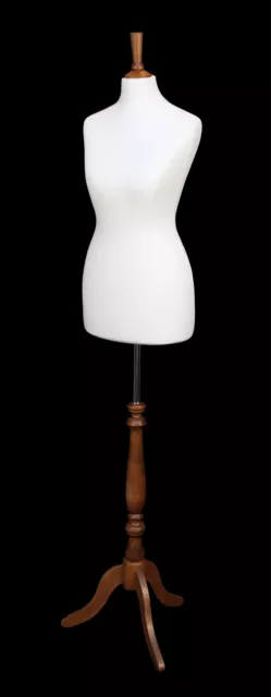 DELUXE Size 8 Female Dressmakers Dummy Mannequin Tailors CREAM Bust ROSE Stand