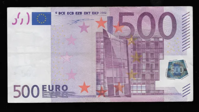 500 euro banknote 2002 Italy sign Willem F. Duisenberg (CODE 9330)