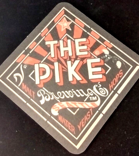 Lot 4 Coasters The Pike Brewing Company Seattle Washington Red White Appx 3.5"