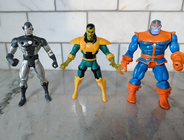 Toy Biz -  Thanos, Mandarin, War Machine 1990s - Marvel Action Figure Lot