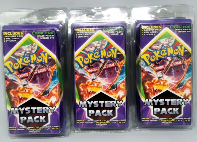 Pokemon Mystery Pack - 1 Booster + 2 Holos + Stickers - Ideal Gift for Collector