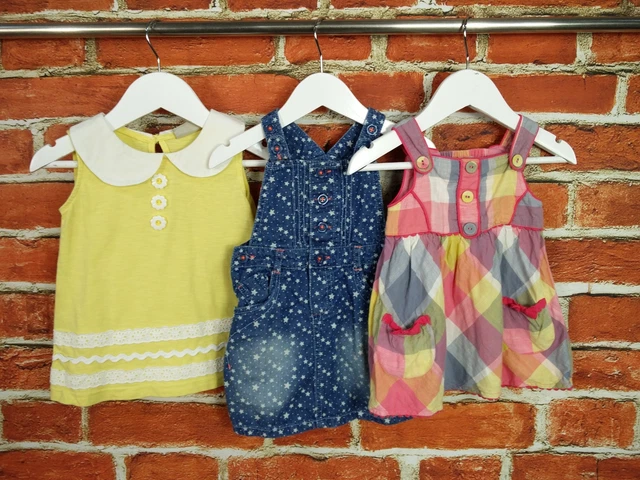 Set Abiti Monsonici Neonato Età 9-12 Mesi Next M&S Pinafore Estate 80Cm