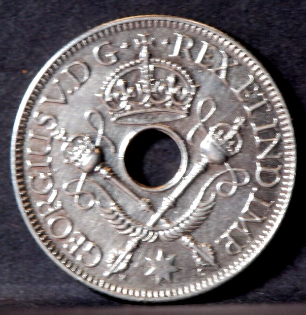 Papua New Guinea, 1935 Shilling, KM5, silver, About UNC, cleaned, NR,  6-9