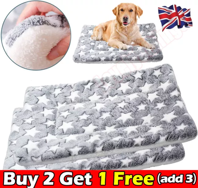 WARM PET BLANKET PAD  CAT DOG BED SOFT  FLEECE MAT WARM THERMAL RUG Pet #UK