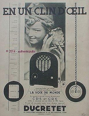 PUBLICITE DE 1929 DUCRETET PHONIUM PHONOGRAPHE PHONO FRENCH AD 