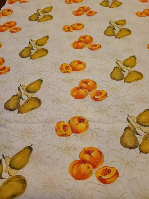 BTY VINTAGE FUNKY Fun Fruit Stand Cotton Fabric Peaches Pears EVC ...