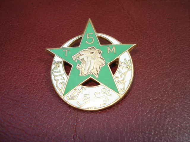 Ancien INSIGNE MILITAIRE 5ème TM Régiment de Tirailleurs Marocains - Drago