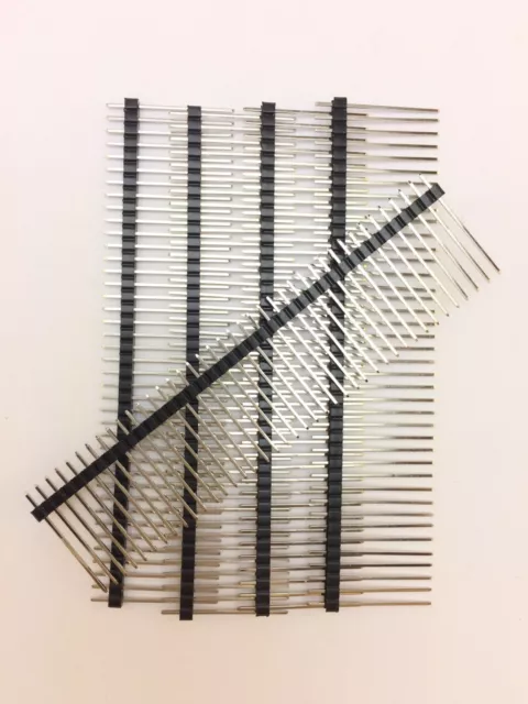 5x Stiftleiste 2mm, lange Pins | 20 mm | 40 Pins | Rastermaß RM 2mm