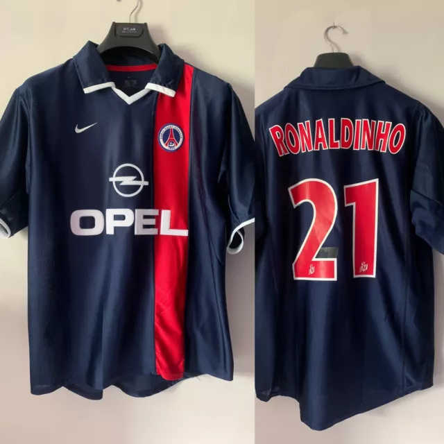 PSG Paris Football Shirt 2001 Ronaldinho Adults Large Nike