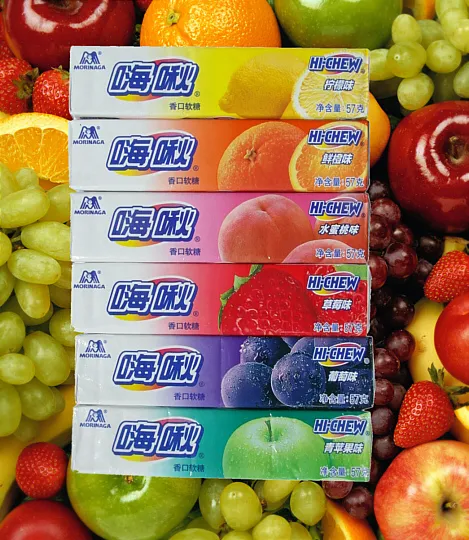 Japanese Morinaga Hi-Chew Fruit Candy, Pack of 12 Sweets Various Flavours