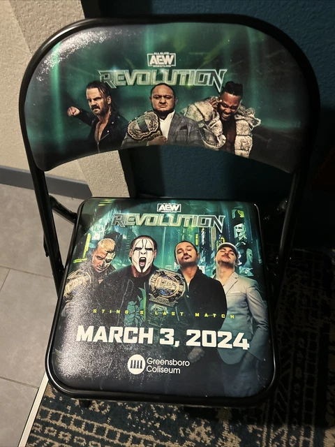 AEW REVOLUTION RINGSIDE Chair 2024 Greensboro Stings Last Match 999.95