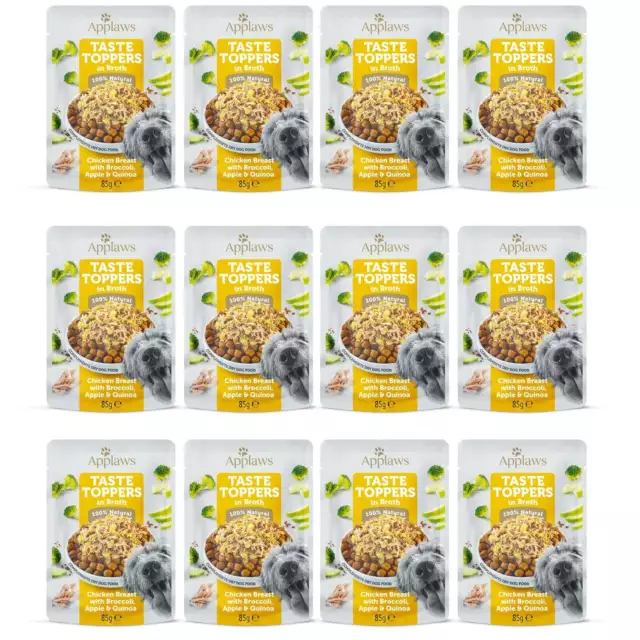 Paquete de 12 bolsas de comida para perros Applaws Taste Toppers BBD 22/06/2024