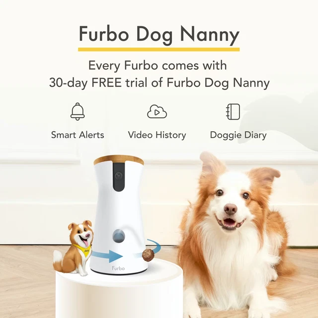 Furbo 360° Dog Camera w/Subscription Smart Camera View, Tracking, Treat toss