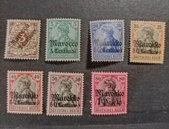 Deutsche Post in Marokko Lot Mi. Nr.1,20,49,50,52-54 ungebraucht.