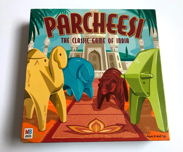 PARCHEESI THE CLASSIC Game of India Board Game 2001 Milton Bradley
