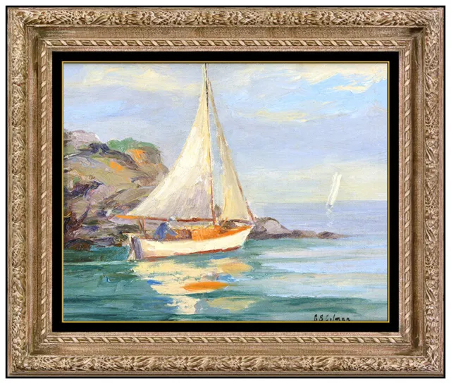 George Colman Original Oil Painting On Canvas Board Nautical Signed Framed Art