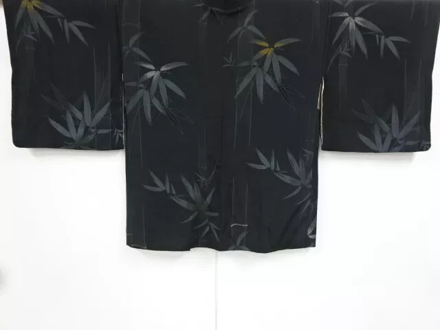 33461# Japanese Kimono / Antique Haori / Taisho Roman Style / Woven Bamboo Grass