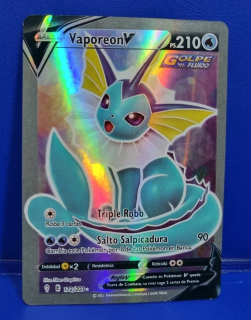 CARD CARTA TARJETA Pokemon Basico Vaporeon V PS210 Golpe Fluido