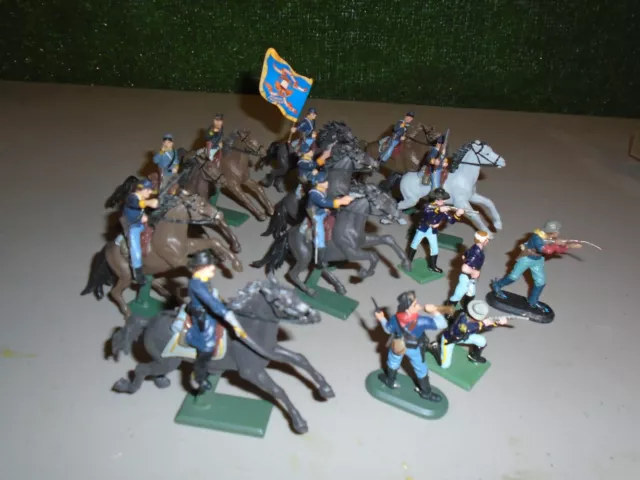 Deetail Lot of 14 Recast 1971 Britains Civil War Union Riding Soldiers Deetail Lot of 14 Recast 1971 Britains Civil War Union Riding Soldiers