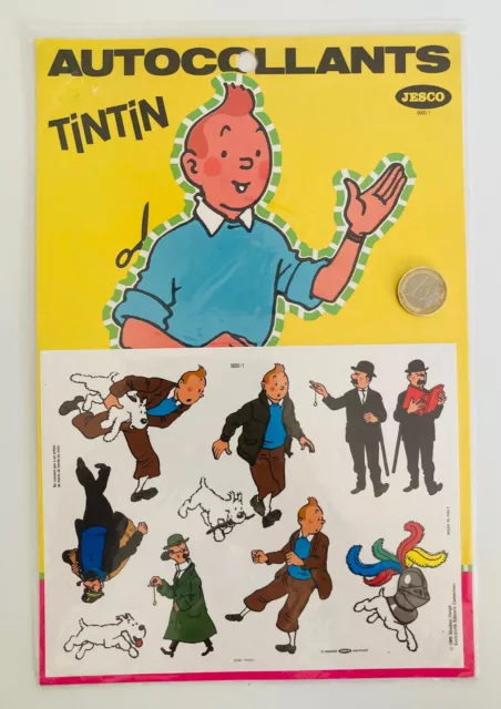 Autocollants Jesco neuf sous blister Tintin & Milou Hergé superbe vintage 1985.