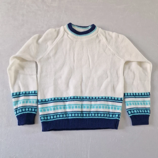 Vintage Kids Jumper -4-5 yrs- White Acrylic Deadstock Made England 60s/70s KA76