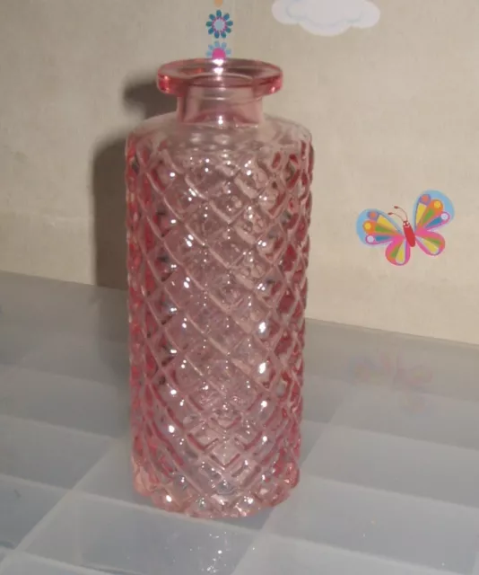Glas Vase klein Flasche rosa ca. 13x6 cm