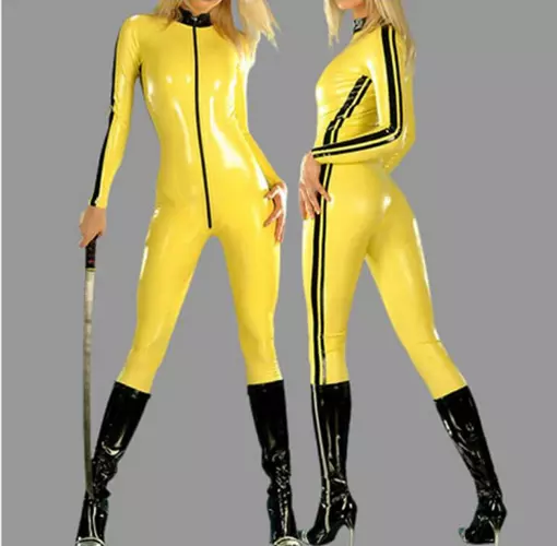 Tuta in lattice catsuit gomma uniforme sportiva suit tuta intera cosplay tuta in gomma gomma