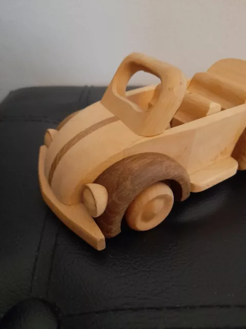 Vintage Wooden Toy Cabriolet Car 3