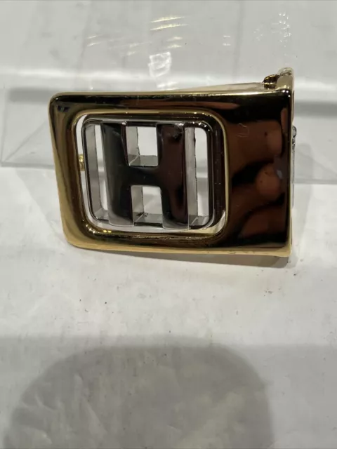 VTG OBI Monogram Initial Letter "H" Gold / Silver Tone Belt Buckle Made In Italy