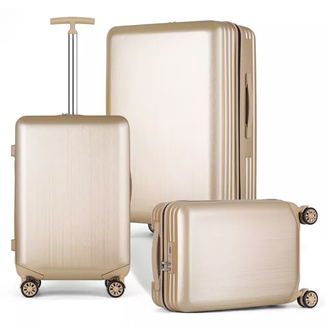 3 Piece Luggage Set Suitcase Spinner Hardshell Lightweight TSA Lock, 20/24/28in