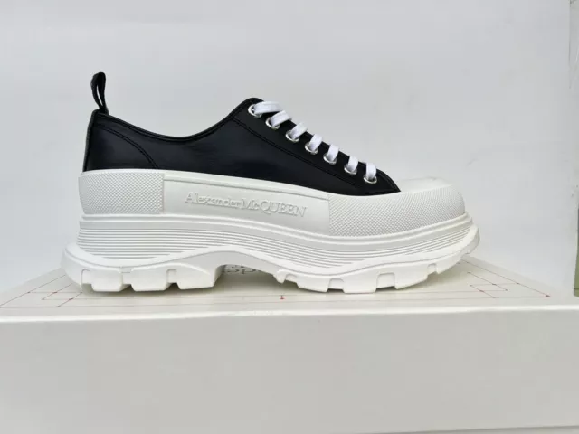 New Alexander McQueen Men White Black Tread Slick Sneaker Shoe Size EU 44 US 11