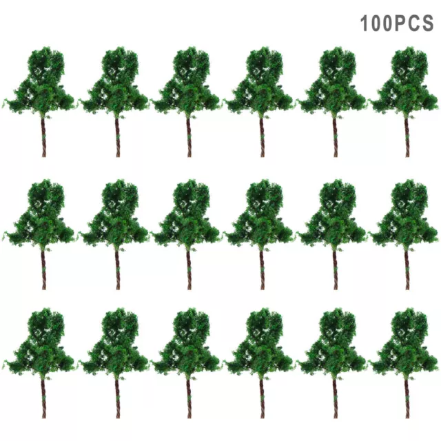 200pcs Z Scale 1:220 Deep Green Model Trees Iron Wire 30mm Railroad D3010