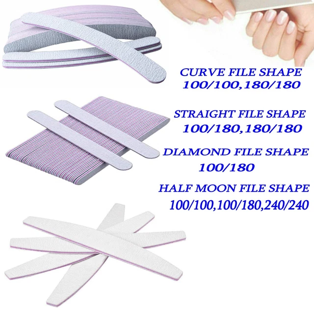 100 Pcs Limes A Ongles, Lime A Ongle Professionnelle 180-240 Grain