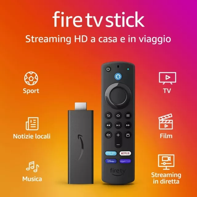 FIRE TV Stick Full Hd 3 Gen. Con Telecomando Vocale Alexa E Comandi  Tv EUR 49,99 - PicClick IT